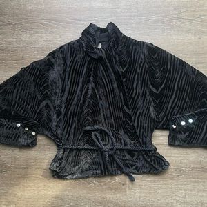 Nanushka Black Velvet Shirt Size Small